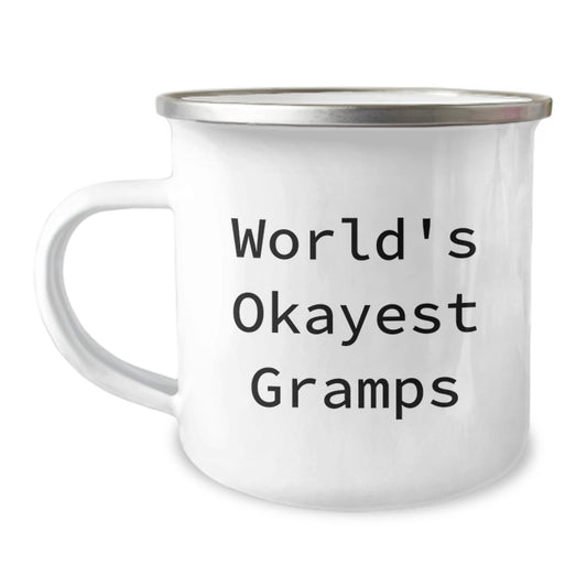 Christmas Gift for Gramps - World's Okayest Gramps Camping Mug Present - Image 1