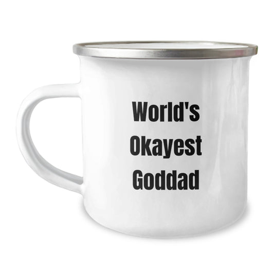 Goddad Camping Mug Gift for Him - World's Okayest Goddad Keepsake - Image 1
