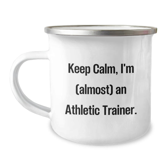 Athletic Trainer Gift for Him - Keep Calm Keepsake Camping Mug - Image 1