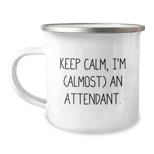 Attendant Camping Mug Gift for Him - Keep Calm Keepsake - Image 1