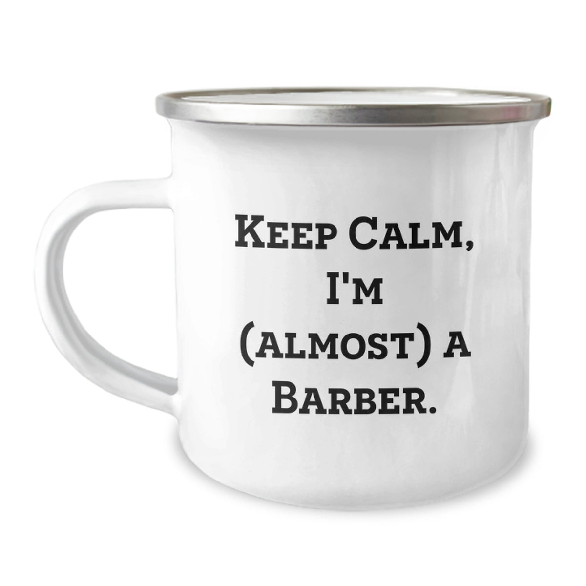 Barber Gift for Him - Keep Calm Barber Quote Camping Mug Keepsake - Image 1