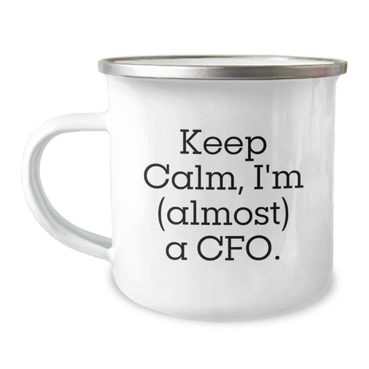 Cfo Keepsake Camping Mug Gift for Him - Keep Calm Quote - Image 1