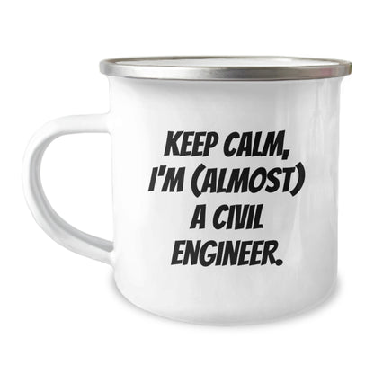 Civil Engineer Funny Gifts from Men to Friends Valentine's Unique Gifts - Keep Calm I'm (almost) A Civil Engineer Mug - Image 1