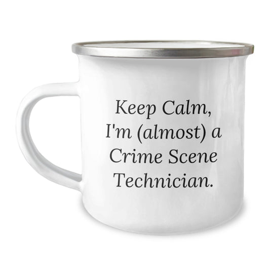 Crime Scene Technician Gift for Him - Keep Calm Keepsake Camping Mug - Image 1