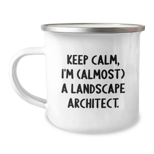 Landscape Architect Gift for Him - Keep Calm Keepsake Camping Mug - Image 1