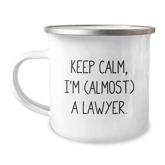 Lawyer Gift for Him Keep Calm, I'm (Almost) A Lawyer Keepsake Camping - Image 1