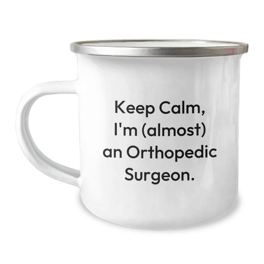 Orthopedic Surgeon Gift for Him - Keep Calm Keepsake Camping Mug - Image 1