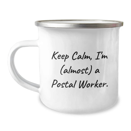 Postal Worker Gift for Him - Keep Calm Tone Camping Mug Keepsake - Image 1