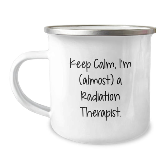 Radiation Therapist Gift for Him - Keep Calm Keepsake Camping Mug - Image 1