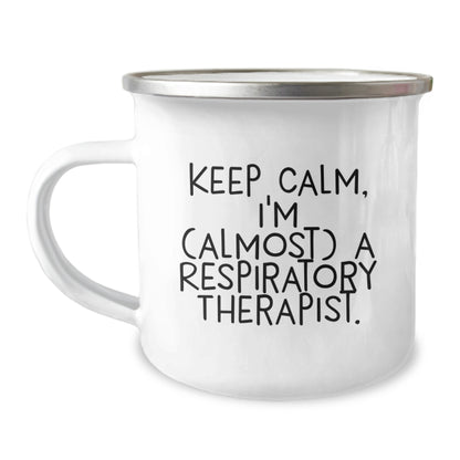 Respiratory Therapist Gift for Him - Keep Calm Keepsake Camping Mug - Image 1