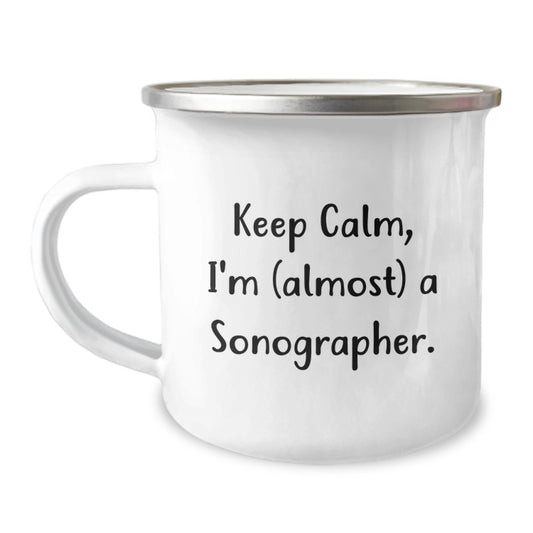 Sonographer Keepsake Gift for Him - Keep Calm, I'm (Almost) A - Image 1