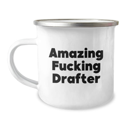 Christmas Gift for Her - Amazing Fucking Drafter Camping Mug Present - Image 1