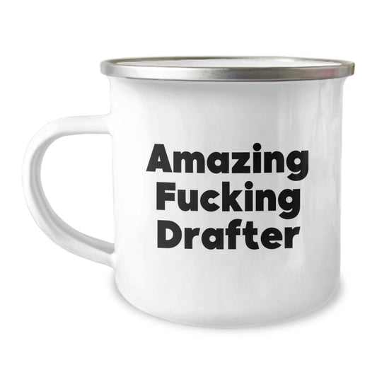 Christmas Gift for Her - Amazing Fucking Drafter Camping Mug Present - Image 1