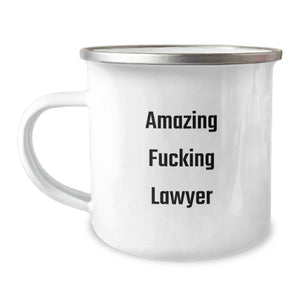 Lawyer Gift for Him - Amazing Fucking Lawyer Camping Mug Keepsake - Image 1