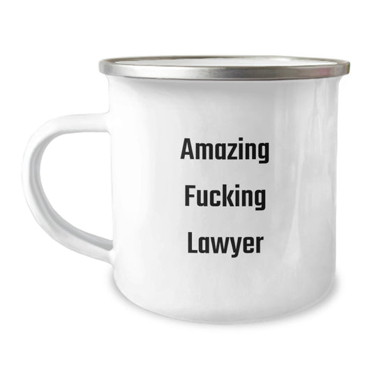 Lawyer Gift for Him - Amazing Fucking Lawyer Camping Mug Keepsake - Image 1