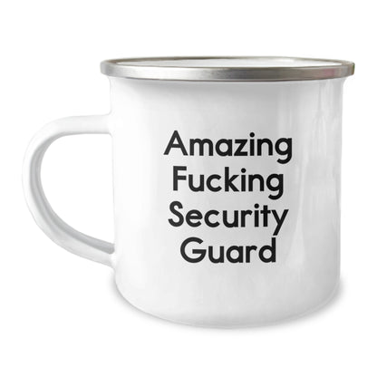 Christmas Gift for Her - Amazing Fucking Security Guard Camping Mug - Image 1