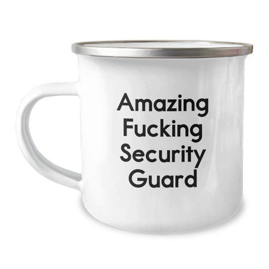 Christmas Gift for Her - Amazing Fucking Security Guard Camping Mug - Image 1