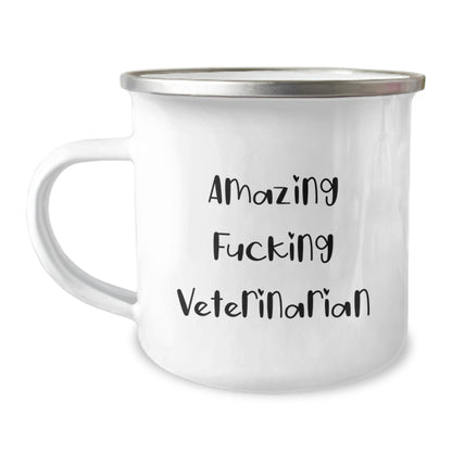 Veterinarian Gift for Him - Amazing Fucking Veterinarian Camping Mug - Image 1