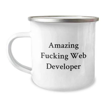 Gifts from Friends for Web Developer - Web Development Funny Quote - Graduation Unique Camping Mug - Stainless Steel 12oz - Image 1