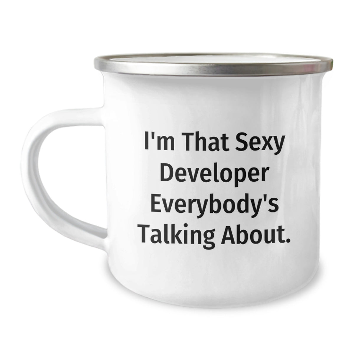 Christmas Gift for Her - Sexy Developer Quote Camping Mug Present - Image 1