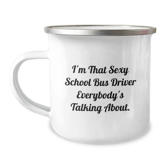 Christmas Gift for Her Playful School Bus Driver Quote Camping Mug - Image 1