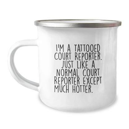 Christmas Gift for Her Playful Tattooed Court Reporter Mug Present - Image 1