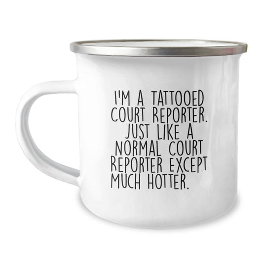 Christmas Gift for Her Playful Tattooed Court Reporter Mug Present - Image 1