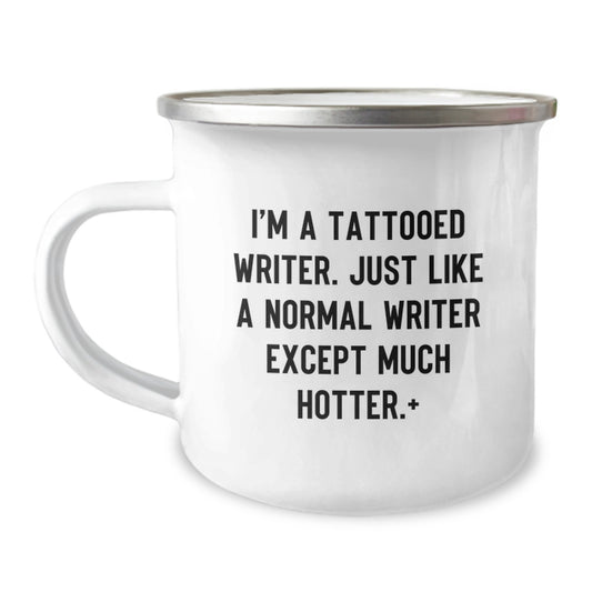 Writer Gifts from Friends for Graduation Unique Humor, Funny Writer Quotes, Camping Mug, Stainless Steel - Image 1