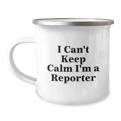 Funny Reporter Gifts for Him, Unique Birthday Unique Gifts from Friends, Camping Mug I Can't Keep Calm I'm A Reporter, Stainless Steel Mug for Men, Women, and Friends - Image 1