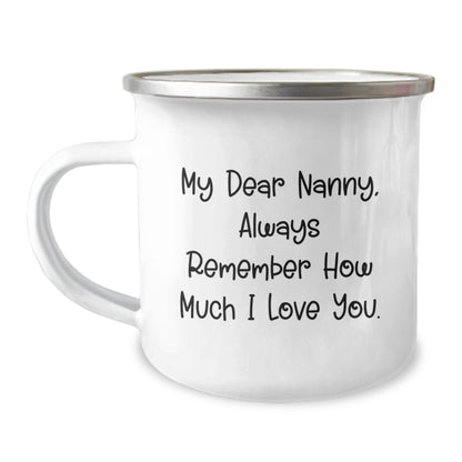 Funny Nanny Gifts from Family - Birthday Unique Presents for Nanny - Camping Mug with 'My Dear Nanny' - Image 1