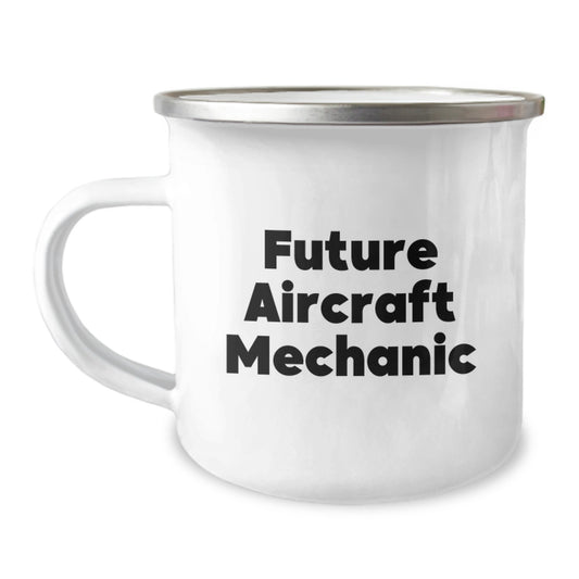 Aircraft Mechanic Graduation Unique Gifts from Friends for Aircraft Mechanic Fun Quirky Mugs, 'Future Aircraft Mechanic, Fuel My Dreams, ' Camping Mug for Men, Women, Coworkers, Family - Image 1