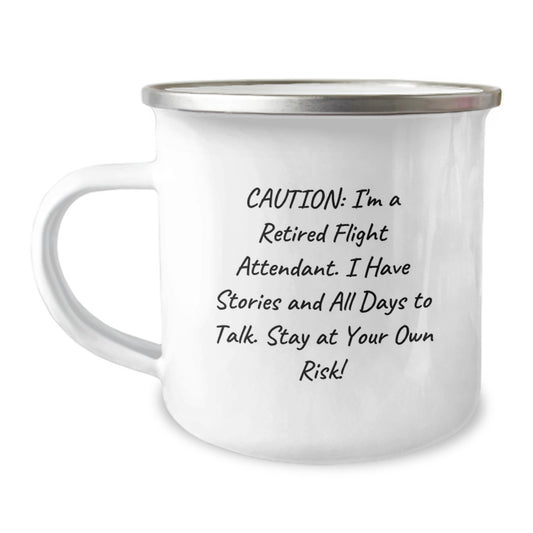 Flight Attendant Gifts from Friends - Funny Camping Mug with Quote, 12 oz Stainless Steel with Enamel Finish, Perfect for Graduation - Gifts for Flight Attendants - Image 1