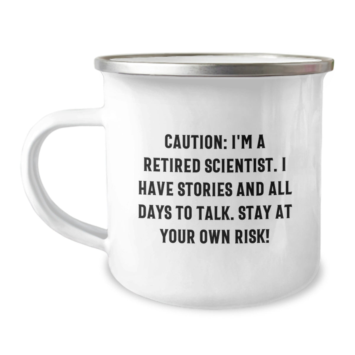 Funny Gifts from Friends for the Scientist in Your Life - Retired Scientist Camping Mug Birthday Unique Gift - Image 1