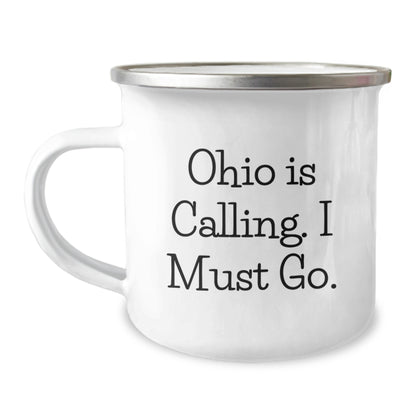 Ohio Is Calling, 'I Must Go' Funny Camping Mug Gifts from Friends to Ohio Graduation Unique Gifts for Men Women Family - Image 1