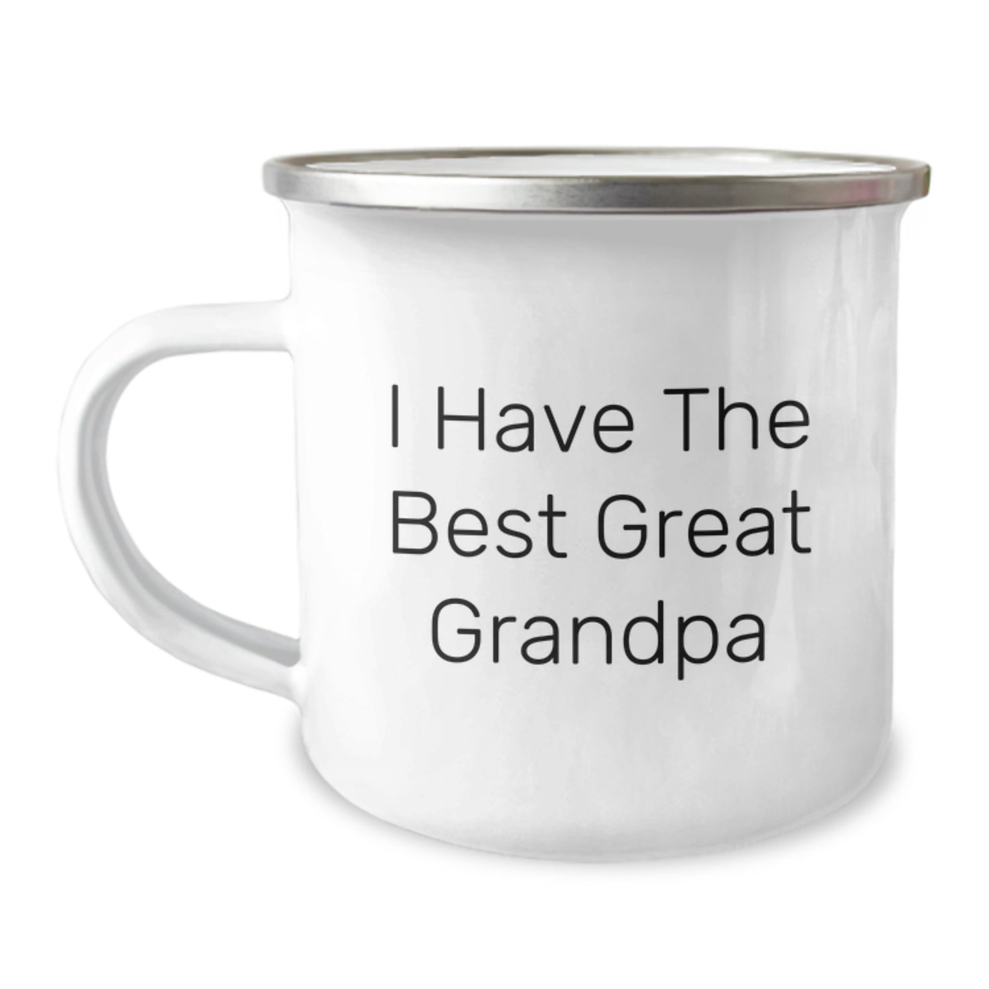 Funny Grandpa Gifts - I Have The Best Great Grandpa Quote Camping Mug for Men, Perfect for Graduation, Gifts from Family, and Gifts for Grandpa, 12 oz Stainless Steel with Enamel Finish - Image 1