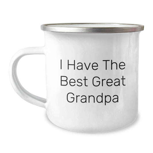 Funny Grandpa Gifts - I Have The Best Great Grandpa Quote Camping Mug for Men, Perfect for Graduation, Gifts from Family, and Gifts for Grandpa, 12 oz Stainless Steel with Enamel Finish - Image 1