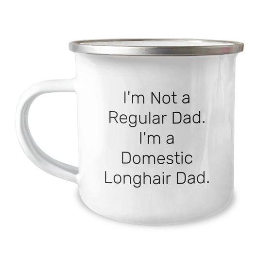 Funny Domestic Longhair Cat Dad Gifts from Men to Friends for Christmas Unique Mugs - Image 1