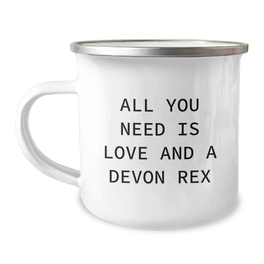 Funny Devon Rex Cat Lover Gifts from Friends, Christmas Unique Gifts for Women, Camping Mug - Image 1