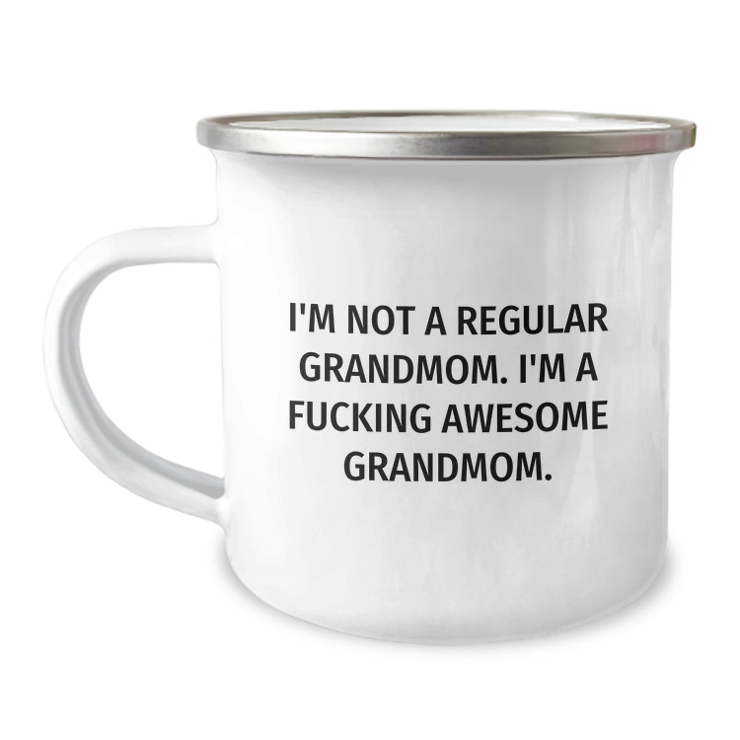 Grandmom Gifts from Friends - Funny Camping Mug for 'I'm Not A Regular Grandmom. I'm A F--king Awesome Grandmom.' - Unique Graduation Mugs for Her - Image 1