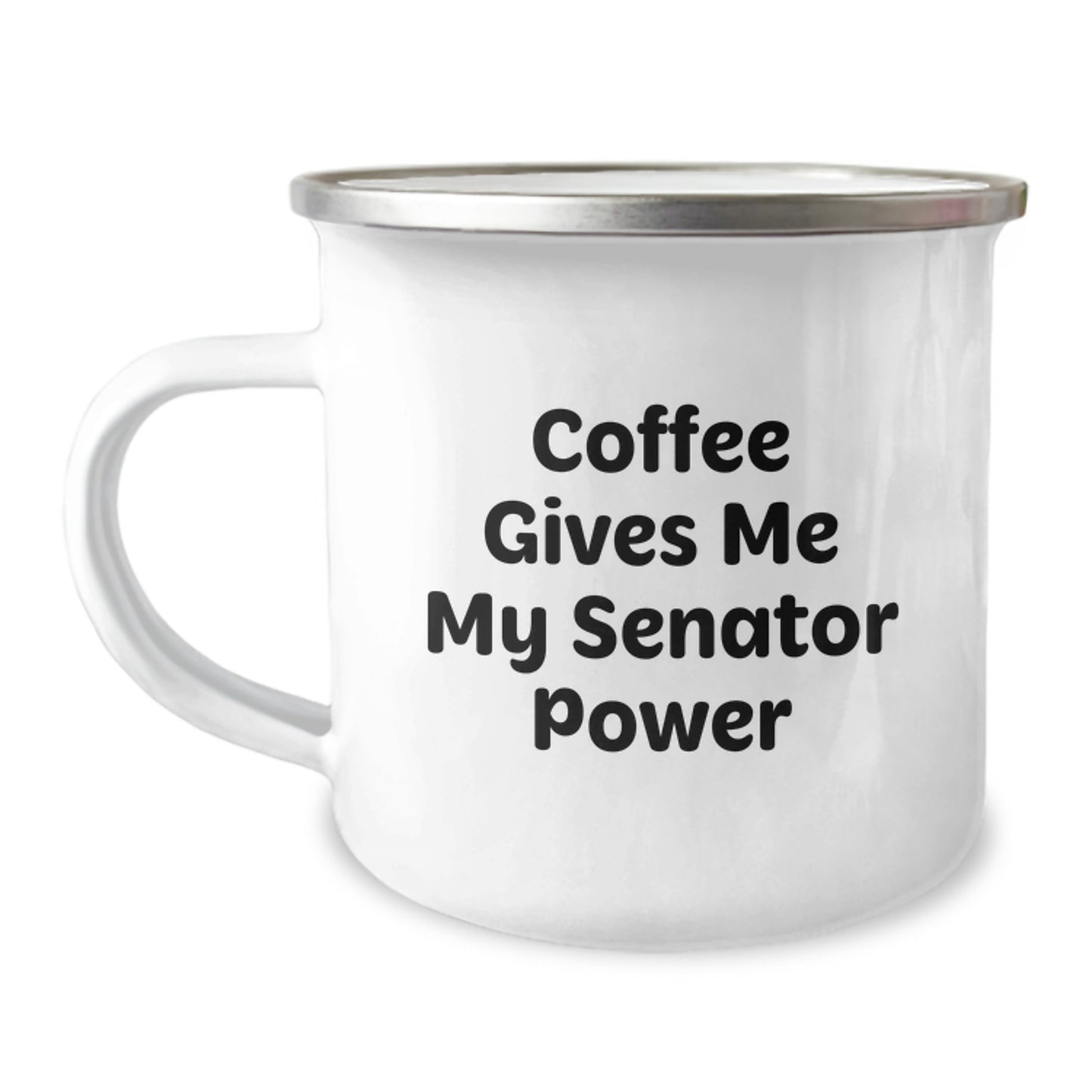 Funny Senator Gifts from Friends for Men - Coffee Gives Me My Power Camping Mug, Unique Christmas Unique Gifts for Senator, Senator Lover - Image 1