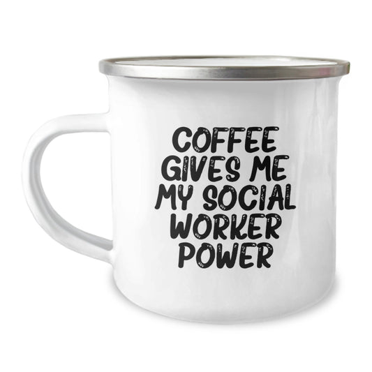 Funny Social Worker Gifts from Friends and Family - Coffee Gives Me My Social Worker Power Christmas Unique Mugs for Social Workers and Camping Lover - Image 1
