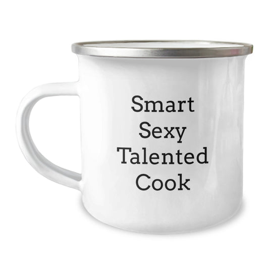 Funny Gift for Men Smart Sexy Talented Cook, Unique Camping Mug for Cook Lover Christmas Unique Gifts from Men to Cook - Image 1