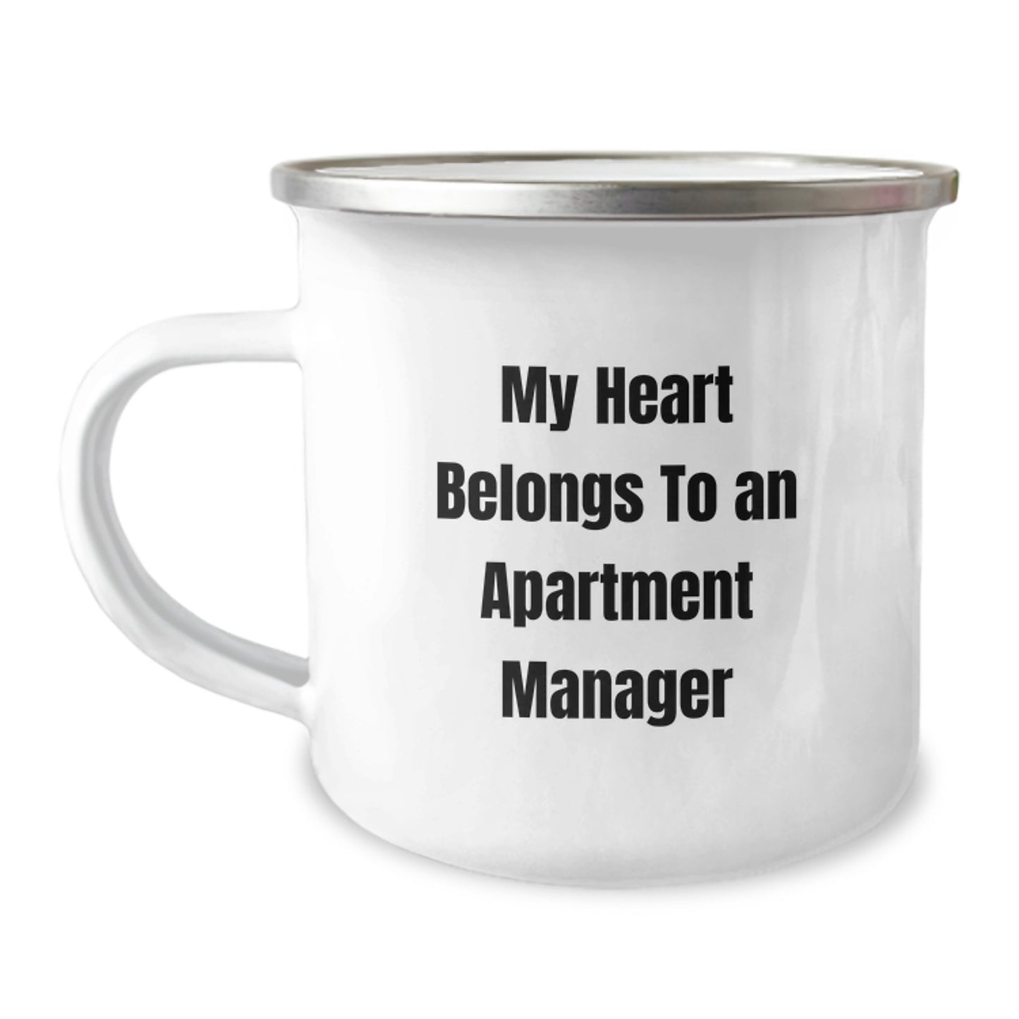 Funny Gifts from Friends to Apartment Managers, My Heart Belongs To An Apartment Manager Camping Mug, Christmas Unique Gifts for Apartment Manager, Men, Women, Friends, Coworkers, Family - Image 1