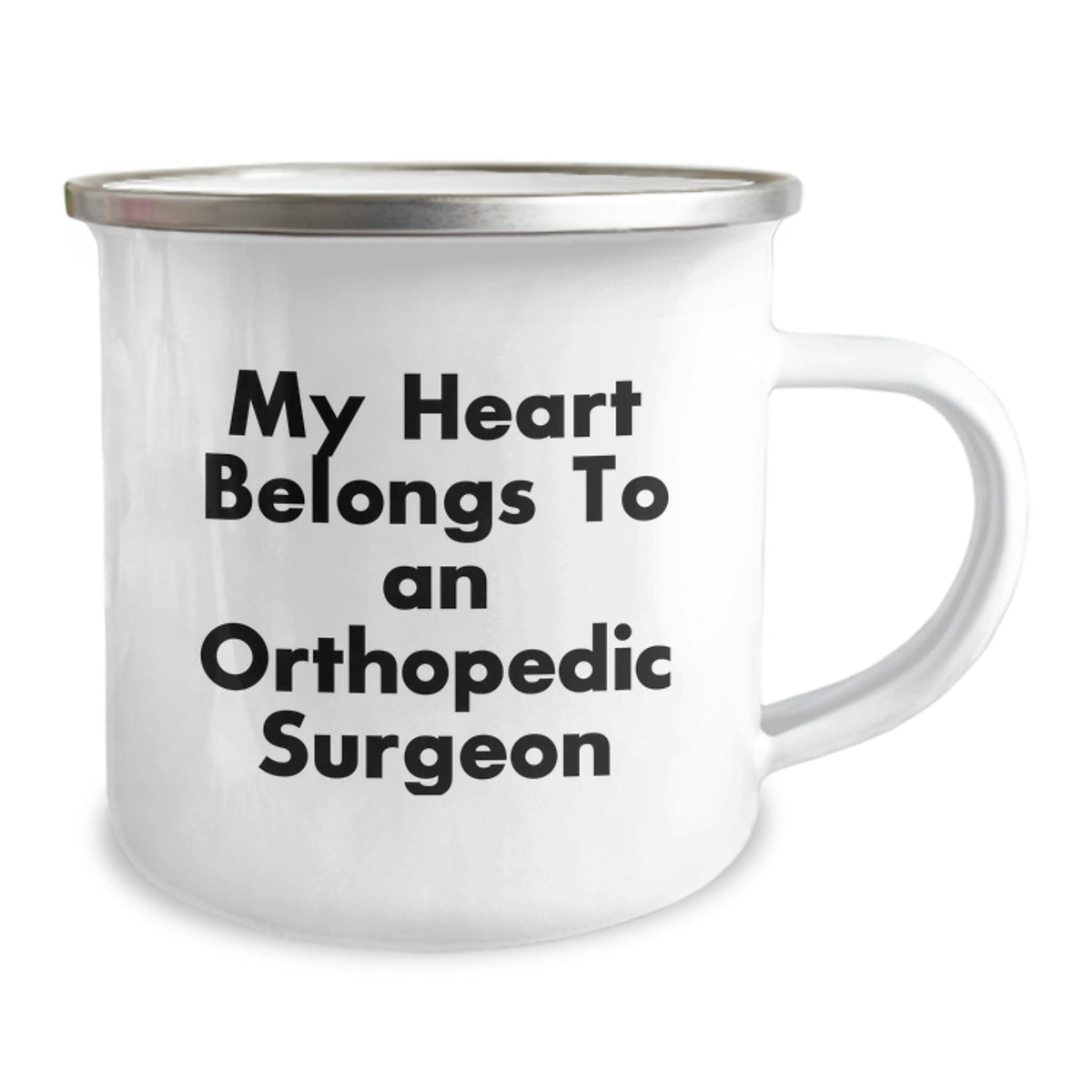 Funny Orthopedic Surgeon Gifts for Men, Unique Birthday Unique Gifts for Him from Friends, Funny Camping Mug for Orthopedic Surgeon Enthusiast, 'My Heart Belongs To An Orthopedic Surgeon' - Image 2