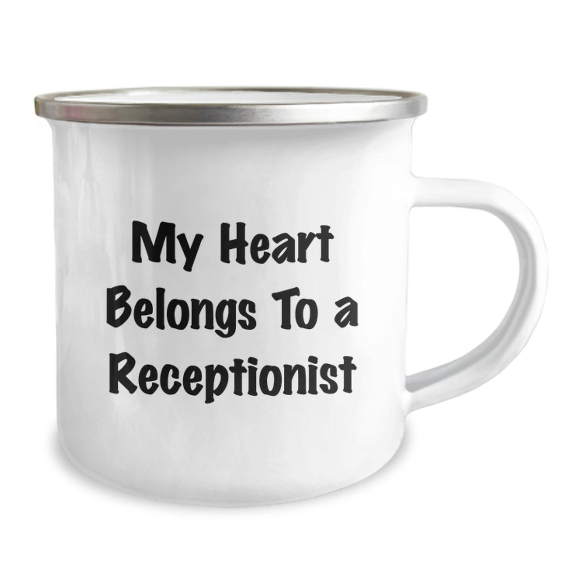 Funny Gifts from Men to Receptionist Unique Birthday Unique Gifts - My Heart Belongs To A Receptionist Camping Mug - Image 2