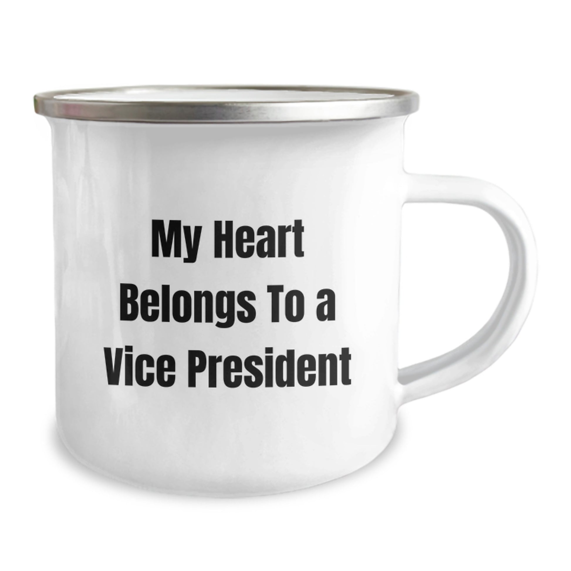 Funny Vice President Gifts from Friends - 'My Heart Belongs To A Vice President' Camping Mug for Birthday Unique Gifts for Him or Her - Image 2