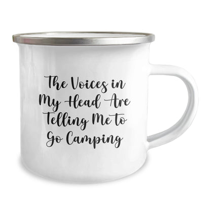 Camping Gifts from Family - Funny Quote Camping Mug for Birthday, 'The Voices In My Head Are Telling Me To Go Camping' - Camping Mug for Men or Women - Image 2