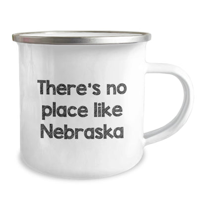 Gifts from Friends and Family, Perfect for Nebraska Enthusiasts, Funny Camping Mug - There's No Place Like Nebraska, Unique Graduation Gifts for Men and Women - Image 2