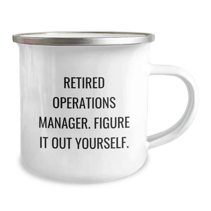 Gifts from Men - Funny Operations Manager Camping Mug, Valentine's Unique Gifts for Operations Manager, Funny Quote 'Figure It Out Yourself' - Image 2