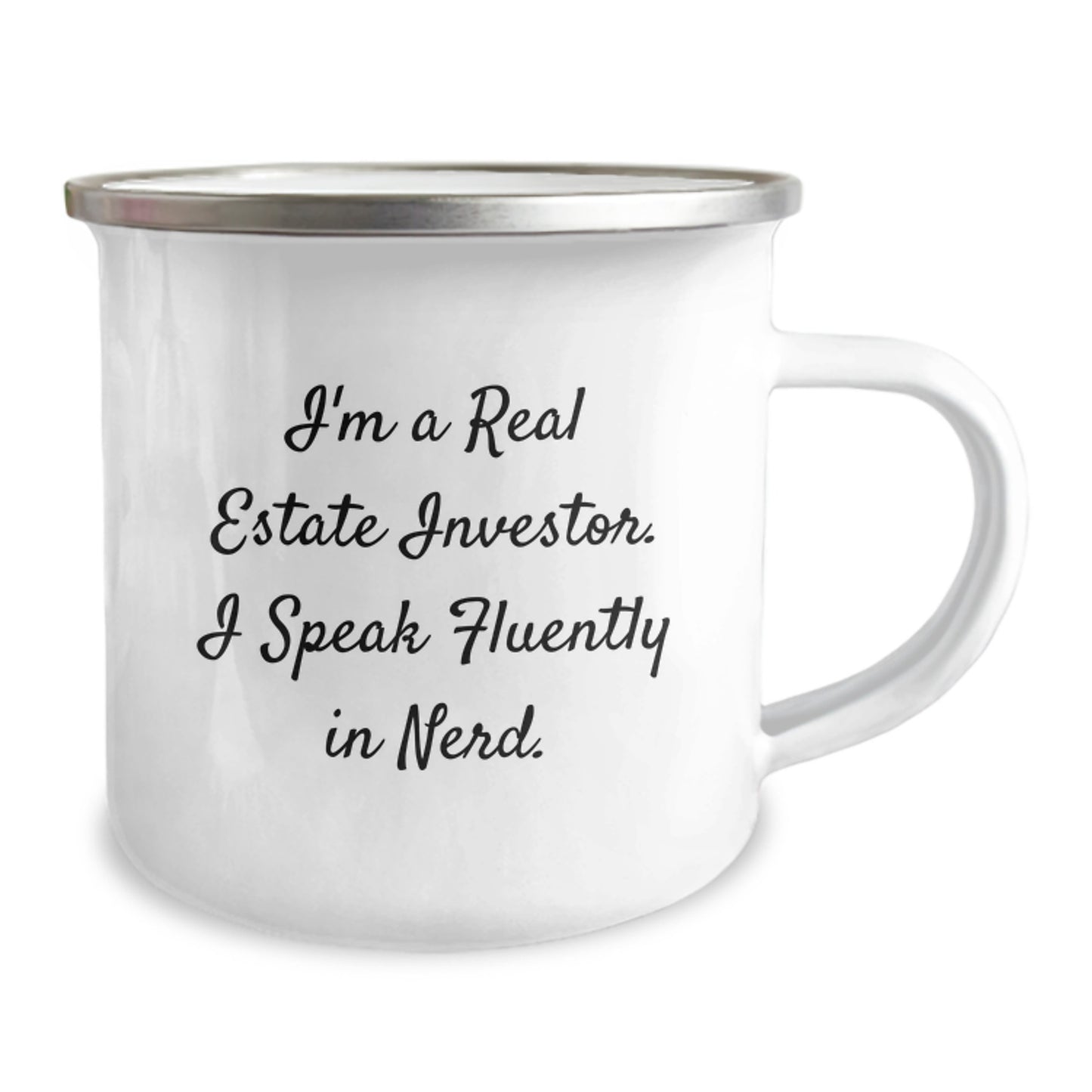 Funny Real Estate Investor Gifts for Men - Christmas Unique Gifts from Friends to Real Estate Investor genius Lover, Camping Mug, I'm A Real Estate Investor. I Speak Fluently In genius. - Image 2